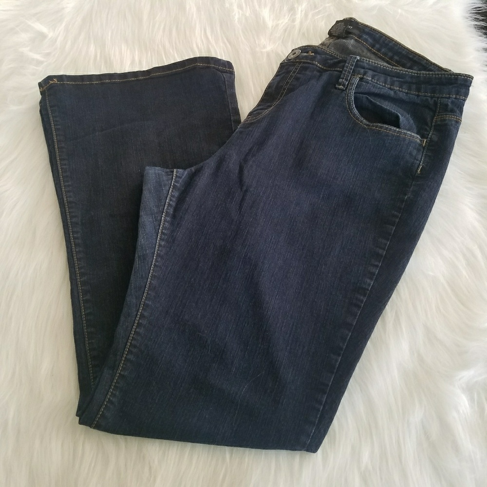 Ashley Stewart Bootcut Dark Blue Denim Jeans 16
